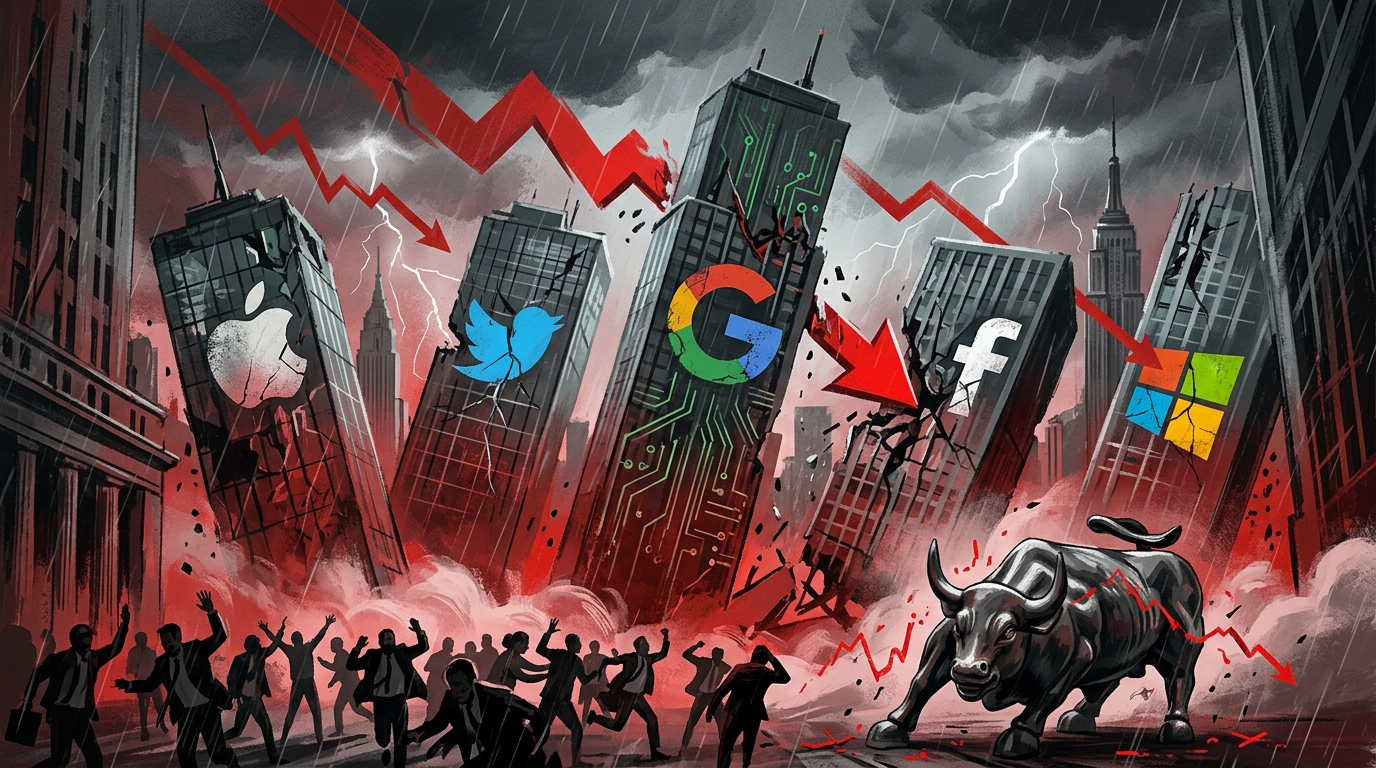 Уолл-стриттегі дүрбелең: Big Tech алпауыттарының құлдырауы АҚШ қор нарығын шайқады